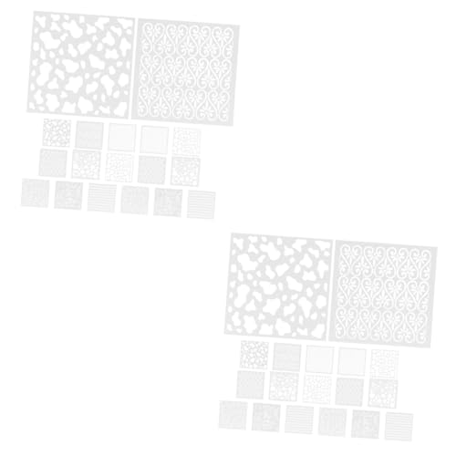 HOMSFOU 2 Sätze Doodle-zeichnungsvorlage Schablonen Zum Malen Wand Schablonen Vorlage Malerei Malvorlagen Malen Malschablonen Zeichenschablonen Für Weiß Pet 18 Stück * 2 von HOMSFOU