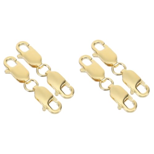 HOMSFOU 2 Sätze Doppelte Lobster Clasps Gold Für Schmuckherstellung Robuste Verbindungselemente Für Armbänder Und Für Diy Projekte Und 2 Stücke * 2 von HOMSFOU