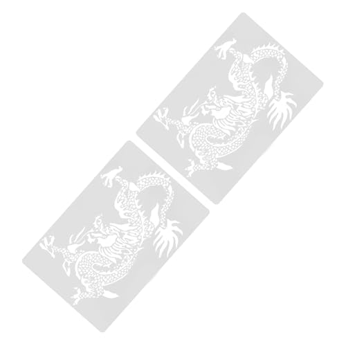 HOMSFOU 2 Sätze Drachenform-malvorlage Drachen-schablone Malschablonen Drachenschablonen Zum Malen Kleine Schablonen Zum Malen Schablonen Ziehen Handmalerei-schablone Pvc Weiß 2 Stücke * 2 von HOMSFOU