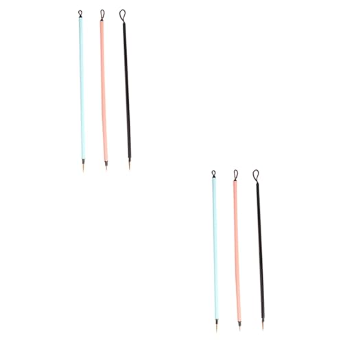 HOMSFOU 2 Sätze Farb Haken Stift Zeichnung Tintenpinsel Linienbürstenkunst Detail Wasser Pinsel Für Kalligrafie Traditioneller Chinesischer Kalligraphiepinsel Tragbar Plastik 3 Stücke * 2 von HOMSFOU