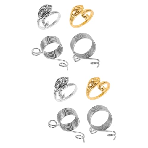 HOMSFOU 2 Sätze Fingerkabelanschluss Strickfinger Garn Häkeln Weberei Haken Häkelstrickgarn Maschenmarkierer Zum Häkeln D Gestrickt Ring Stich Rostfreier Stahl 4 Stücke * 2 von HOMSFOU