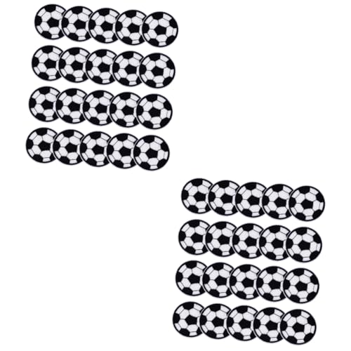 HOMSFOU 2 Sätze Fußball Design Aufnäher Gestickte Patches Zum Aufbügeln Für Kleidung Jeans Und Taschen Dekorative Applikationen Durchmesser Cartoon Stil 20 Stück * 2 von HOMSFOU