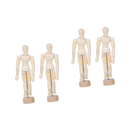 HOMSFOU 2 Sätze Gemeinsame Puppe Heimbüro Männchen Schreibtischdekor Zeichnungsfigurenmodell Brown Holz 2 Stücke * 2 von HOMSFOU