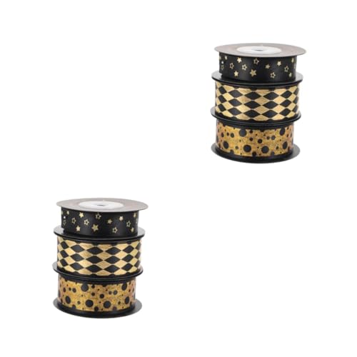 HOMSFOU 2 Sätze Geschenkband Bänder Basteln Breit Stoff Dünn Gekräuselt Satin Weihnachtsband Ripsband Weihnachtsdekoration Weihnachtsband Taschenband 3 Rollen * 2 von HOMSFOU