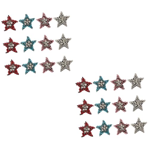 HOMSFOU 2 Sätze Glitzer Stern Aufnäher Bügelapplikationen Mit Hot Melt Kleber Für Kleidung Taschen Und Diy Projekte Zufällige Farben Zum Dekorieren Und 12 Stück * 2 von HOMSFOU