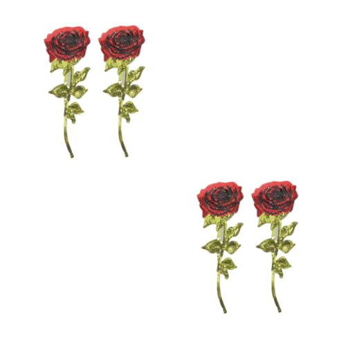 HOMSFOU 2 Sätze Glitzernde Rosen Patches Kreative Diy Applikationen Zum Aufnähen Für Kleidung Bestickte Flicken Für Mode Dekoration 2 Stück * 2 von HOMSFOU