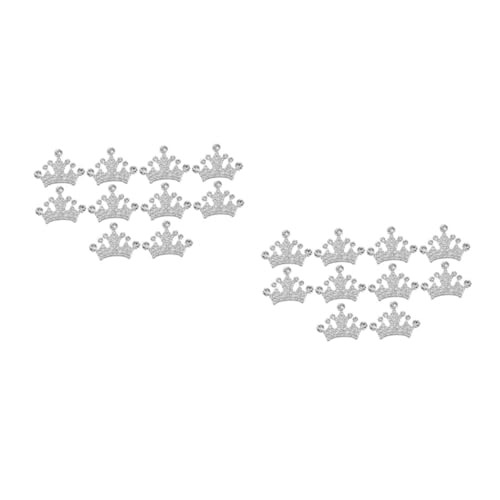 HOMSFOU 2 Sätze Haarschmuck Stirnband Schmuckversorgungen Schmuckzubehör Diy-kronenanhänger Anhänger in Kronenform Zubehör Für Kronenförmigen Kopfschmuck Legierung Silber 10 Stück * 2 von HOMSFOU