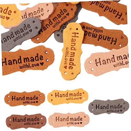 HOMSFOU 2 Sätze Handgemachte Lederetiketten Mit Löchern Für Diy Kleidung Hochwertige Textur Leicht Und Hautfreundlich Für Taschen Hüte Und Mehr 100 Stück * 2 von HOMSFOU