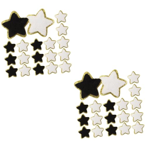 HOMSFOU 2 Sätze Handtuchstofftuch Patch Kleidung Kleidung Jubeln Bestickt Sternenkleidung Nähen Flecken Aufnäher Für Kleidung Sterndekorative Patches Chenille 32 Stück * 2 von HOMSFOU