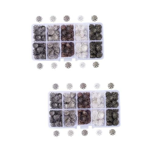 HOMSFOU 2 Sätze Herzform Blütenperlenkappen Für Schmuckherstellung Vielseitige Bastelperlen Für Und Armbänder Langlebig Und Rostfrei Für Diy Projekte 600 Stück * 2 HOMSFOU 2 Sätze Herzform Blütenperlenkappen Für Schmuckherstellung Vielseitige Bastelperlen Für Und Armbänder Langlebig Und Rostfrei Für Diy Projekte 600 Stück * 2 von HOMSFOU