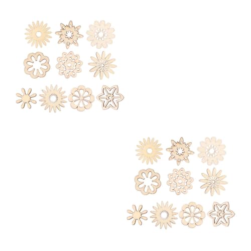 HOMSFOU 2 Sätze Hölzernes Pentagramm Blumen Sterne Ausschnitte Handwerk Wohnkultur Scheiben Verzierungen Schmücken Scrapbooking Sternen Schiff Formen Bambus 100 Stücke * 2 von HOMSFOU