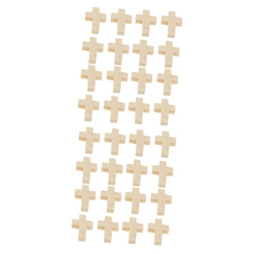 HOMSFOU 2 Sätze Holzkreuzanhänger Reiz Herstellung Kreuzen Schmuck Kruzifix Vintage Charms Kreuzcharme Masse Schlüsselanhänger Zubehör Charms Bastelzauber Bambus 100 Stück * 2 von HOMSFOU