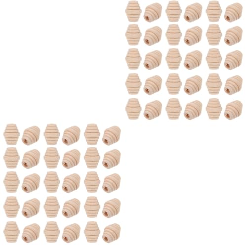 HOMSFOU 2 Sätze Holzperlen Diy Zubehör Natürliche Holzperlen Für Schmuckherstellung Bastelprojekte Und Dekoration Für Armbänder Anhänger Und Kreative Designs 50 Stück * 2 von HOMSFOU