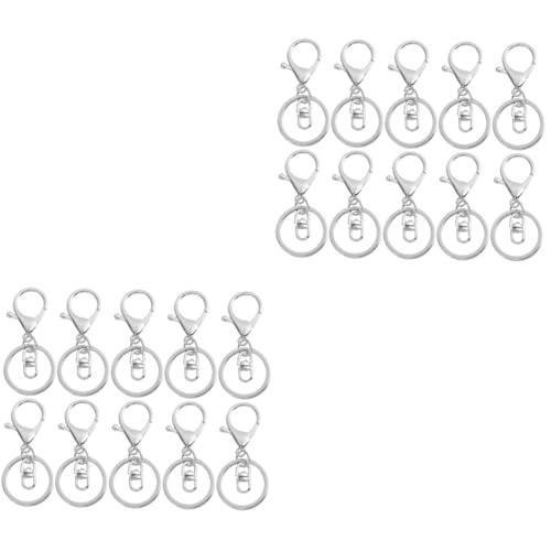 HOMSFOU 2 Sätze Hummer Schlüsselanhänger Schlüsselketten Silber Ringe Drehriegelverschluss Carabiner Hook Karabinerverschlüsse Aus Metall Drehverschluss Aus Metall Silver 10 Stück * 2 von HOMSFOU