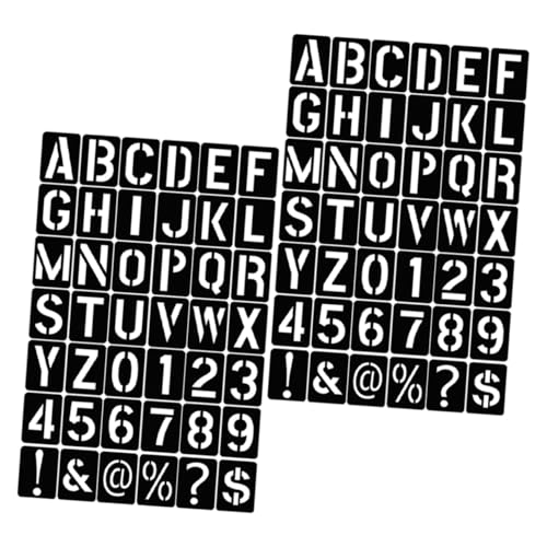 HOMSFOU 2 Sätze Inkjet-vorlage Malschablonen Schablonennummern Buchstabenschablonen Zum Malen Schablonenbuchstaben Schablonen Zum Malen Auf Holz Schablonen Ziehen Schriftzeichen Pp Schwarz von HOMSFOU