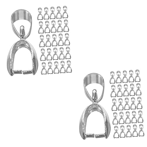 HOMSFOU 2 Sätze Jade -anhängerklemme Schlüssel Schließe Für Schmuck Hängend Diy Halskette Anhänger Verschluss Anhänger Mit Klemmverschluss Legierung Silver 50 Stück * 2 HOMSFOU 2 Sätze Jade -anhängerklemme Schlüssel Schließe Für Schmuck Hängend Diy Halskette Anhänger Verschluss Anhänger Mit Klemmverschluss Legierung Silver 50 Stück * 2 von HOMSFOU