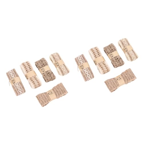 HOMSFOU 2 Sätze Jute Ribbons Dekorationsbänder Mit Spitzenmuster Für Diy Bastelprojekte Geschenkpaktierung Und Raumgestaltung Hochwertigem Material 5 Stück * 2 von HOMSFOU
