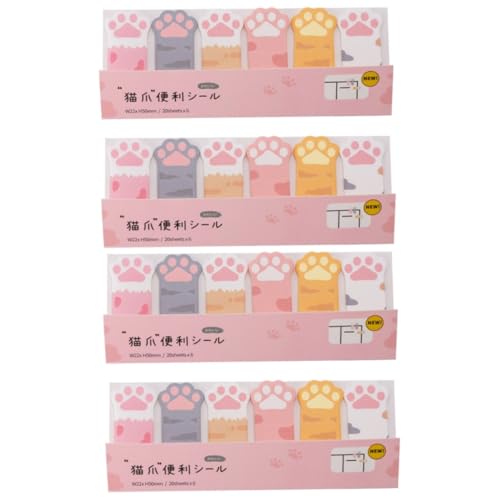 HOMSFOU 2 Sätze Katzenpfoten Haftnotizen Praktische Memo Pads Wiederverwendbare Notizzettel Für Schule Büro Und Zuhause Kreative Selbstklebende Tabs Für Wichtige Erinnerungen 2 Stücke * 2 von HOMSFOU
