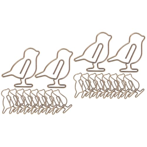 HOMSFOU 2 Sätze Kreative Büroklammern Aus Metall Einzigartige Form Mit Antikem Vogel Design Organisieren Von Dokumenten Rechnungen Und Notizen Langlebig Und Funktional 20 Stück * 2 von HOMSFOU