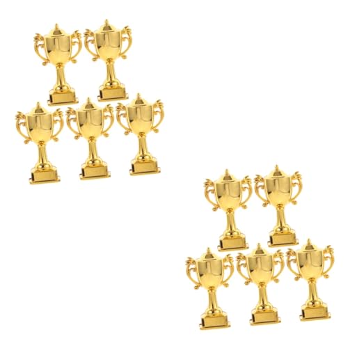HOMSFOU 2 Sätze Kuchenmodell Dekoration Mini-trophäen Wählt Zinn Funkelnd Party Dekorativ Kuchendekoration Miniatur-trophäe Aus Kunststoff Stütze Plastik Golden 5 Stück * 2 von HOMSFOU
