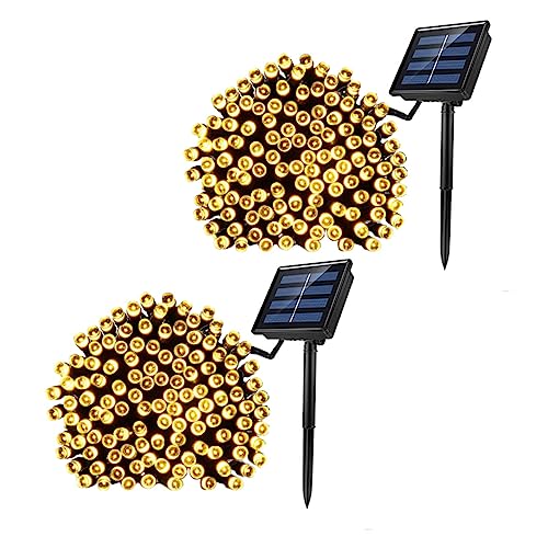 HOMSFOU 2sätze Solar Led Lichterkette Außen Leds Für Garten Dekoration Warmweiß Automatischer Lichtsensor Wetterfest von HOMSFOU