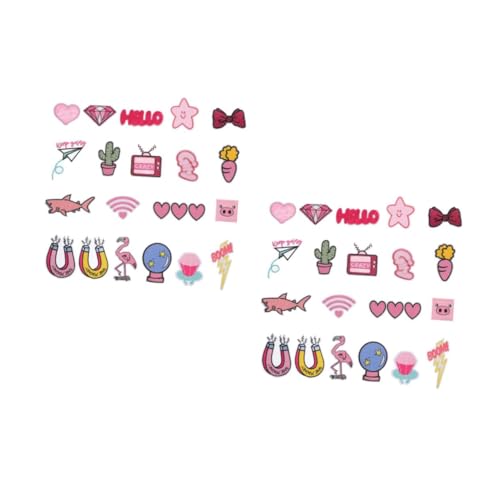 HOMSFOU 2 Sätze Mädchen Aufnäher Kreative Stoffapplikationen Herz Bow Stickerei Patches Für Diy Kleidung Reparatur Und Dekoration 20 Stück * 2 von HOMSFOU
