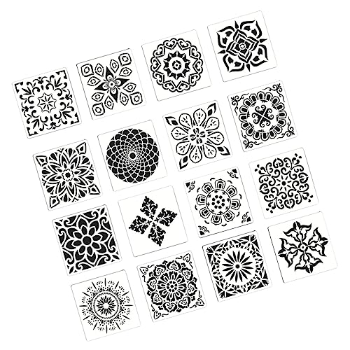 HOMSFOU 2 Sätze Mandala Schablonen Set Diy Malschablonen für Kreative Kunstprojekte Wiederverwendbare Malwerkzeuge mit Silber für Dekorative Anwendungen von HOMSFOU