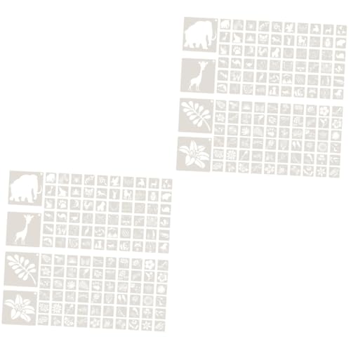 HOMSFOU 2 Sätze Mehrzweck Malvorlagen Pet Für Diy Wiederverwendbare Schablonen Mit Tieren Und Blumenmotiven Für Bastelprojekte Und Heimdekoration 120 Blätter * 2 von HOMSFOU
