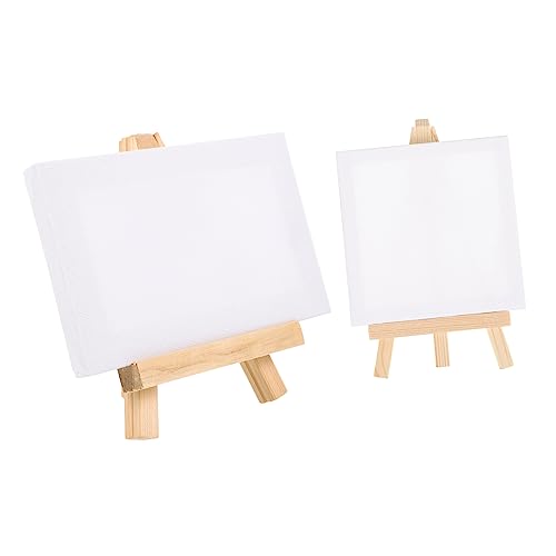 HOMSFOU 2 Sätze Mini Leinwände mit Multifunktions Easels für Diy Kunstprojekte Praktische Leinwände für Kunstliebhaber von HOMSFOU