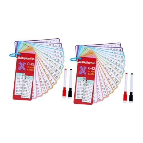 HOMSFOU 2 Sätze Multiplikation Lernkarten mit Abwischbaren Stiften und Ringen Interaktive Mathe Karteikarten für Klassenzimmer Wiederverwendbare Flashcards aus Beschichtetem Tragbar und HOMSFOU 2 Sätze Multiplikation Lernkarten mit Abwischbaren Stiften und Ringen Interaktive Mathe Karteikarten für Klassenzimmer Wiederverwendbare Flashcards aus Beschichtetem Tragbar und von HOMSFOU