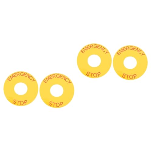 HOMSFOU 2 Sätze Not-aus-schild Not-aus-aufkleber Stichworte Hoch Etikett Aufkleber Mit Not-aus-anzeige Aufkleber Für Notstoppschilder Für Maschinen Pvc Yellow 2 Stück * 2 von HOMSFOU