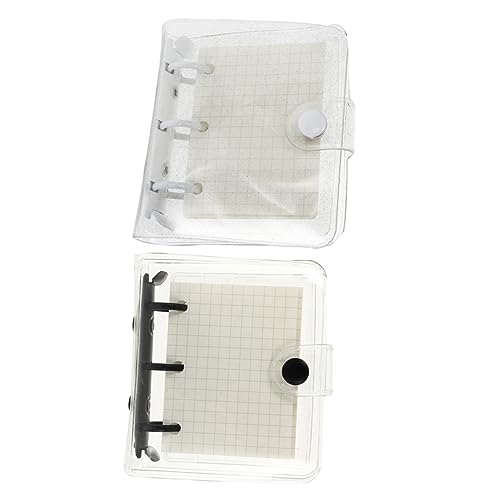 HOMSFOU 2 Sätze Notizbuch aus PVC Mini Ordner mit Kariertem Durchsichtigen Taschen Tragbar und Praktisch für Notizen und Ideen für Schule und Büro von HOMSFOU