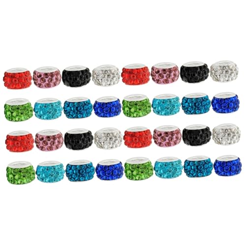 HOMSFOU 2 Sätze Perlenarmband Zubehör Abstandshalter Halsketten Silber Kunsthandwerk Strasssteine Große Mengen Ästhetische Perlen Armbänder Klare 200 Stück * 2 Zufällige Farbe von HOMSFOU