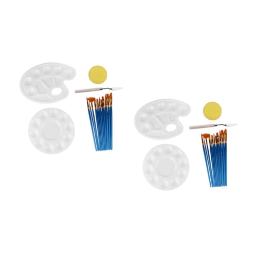 HOMSFOU 2 Sätze Pinselpigmentschale Set malen Kunst Werkzeuge für Wasser Farben Gouache Pinsel für die Aquarellmalerei Aquarellpinsel Aquarellzubehör Metall von HOMSFOU