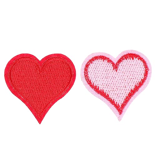 HOMSFOU 2 Sätze Rote Herz Aufnäher Gestickte Patches Zum Aufbügeln Für Kleidung Jeans Hüte Und Diy Projekte Dekorative Flicken Für Kreative Bastelarbeiten 20 Stück * 2 von HOMSFOU