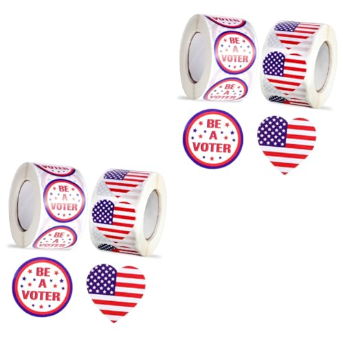 HOMSFOU 2 Sätze Selbstklebende Unabhängigkeitstag Aufkleber Be A Voter Siegelsticker Patriotische Etiketten Für Briefumschläge Geschenkverpackung Und Feierdeko 5 Rollen * 2 von HOMSFOU