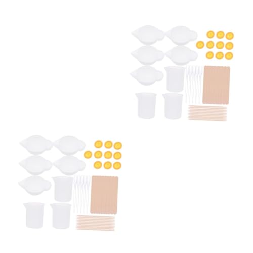 HOMSFOU 2 Sätze Silikon Diy Set Teiliges Epoxidharz Mischbecher Set für Kreative Bastelarbeiten Wiederverwendbar Leicht zu Reinigen für Coaster Schlüsselanhänger und Mehr von HOMSFOU