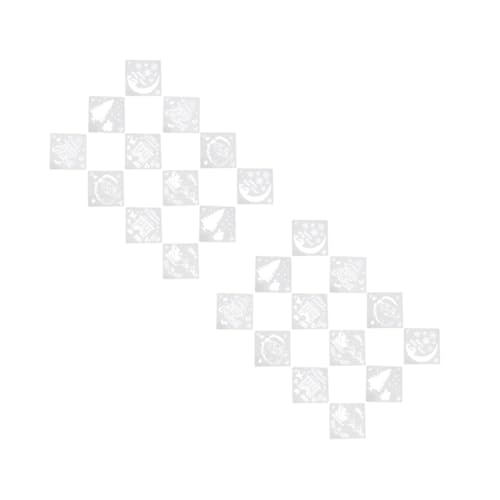 HOMSFOU 2 Sätze Sprühmuster Vorlage Weihnachtliche Diy Dekorationen Weihnachtsschablonen Gießform Weihnachten Wanddekoration Liefert Diy Zeichnungsschablonen Plastik Weiß 12 Stücke * 2 von HOMSFOU