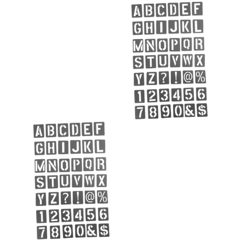 HOMSFOU 2 Sätze Sprühvorlage Lineal Brief für mehrere klein große Buchstabenschablonen große Alphabetschablonen Schablonen Buchstaben Zahlenschablonen zum Malen große Schablonen pp Schwarz von HOMSFOU
