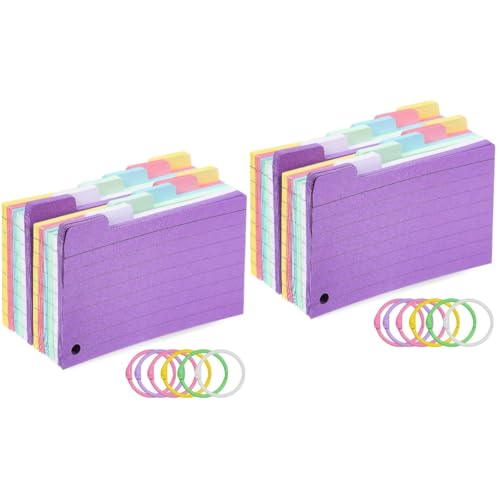 HOMSFOU 2 Sätze Spule Notizblock Spiral- Loch Studieren Von Linierten Notizkarten Gestanzt Karten Studieren Regel Farbige Notizkarten Notizkartenringe Papier Zufällige Farbe 300 Blatt*2 von HOMSFOU