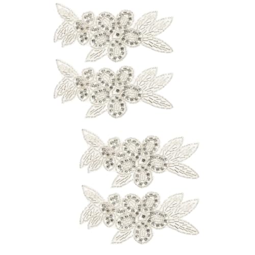 HOMSFOU 2 Sätze Strass Patches Zum Aufnähen Glitzernde Blumen Applikationen Für Kleidung Hochzeit Schuhe Und Diy Projekte Hochwertige Handwerksmaterialien 2 Stücke * 2 von HOMSFOU