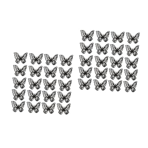 HOMSFOU 2 Sätze Teiliges Bestickte Applikationen Schwarzem Organza Doppellagige Patches Für Diy Dekoration Und Reparatur Von Kleidung Taschen Und Mehr 20 Stück * 2 von HOMSFOU