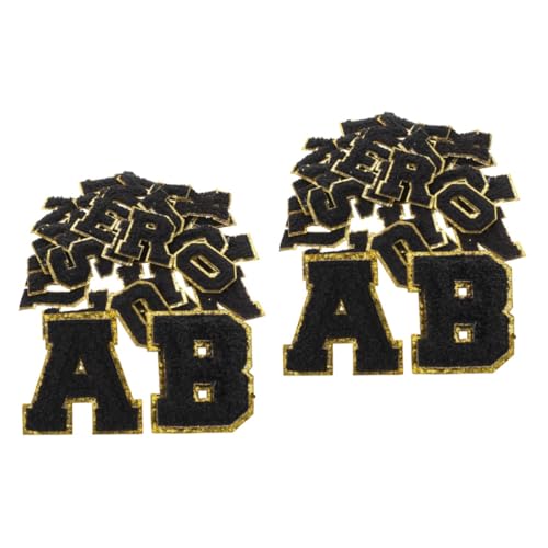 HOMSFOU 2 Sätze Teiliges Buchstaben Patches Dekorative Gestickte Aufnäher Für Kleidung Und Bastelprojekte Vielseitig Einsetzbar Für Nähen Oder Bügeln Geeignet 26 Stück * 2 von HOMSFOU