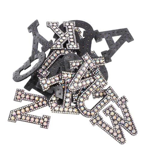 HOMSFOU 2 Sätze Teiliges Buchstaben Strass Patches Zum Aufbügeln Diy Applikationen Für Kleidung Taschen Und Hüte Zur Reparatur Und Verschönerung Von Textilien 26 Stück * 2 von HOMSFOU
