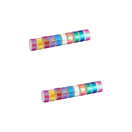 HOMSFOU 2 Sätze Teiliges Bunter Glänzender Klebebänder Dekorative Wasserdichte Klebebänder Für Scrapbooking Planer Und Bastelprojekte Vielseitig Einsetzbare Farbenfrohe 10rolle*2 von HOMSFOU