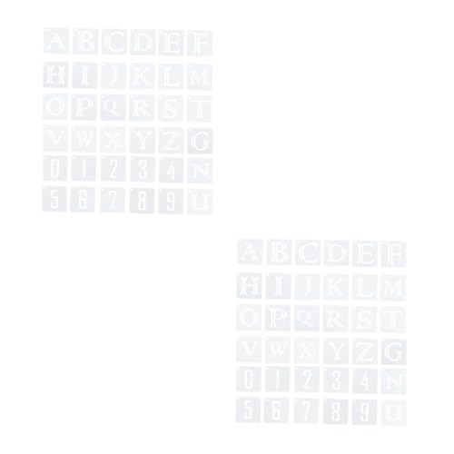 HOMSFOU 2 Sätze Teiliges Diy Alphabet Und Zahlen Vorlagen Für Kreative Und Bastelprojekte Wiederverwendbare Stencils Für Wände Und Dekorationen Für Kunst Und Frühe 36 Stücke * 2 von HOMSFOU