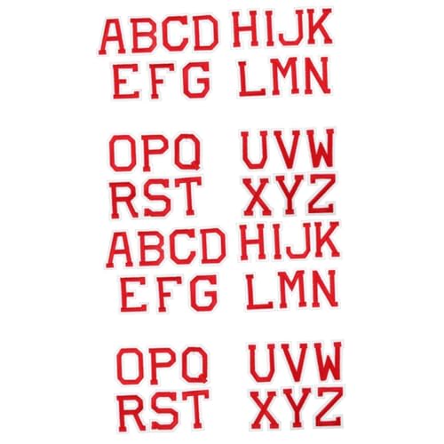 HOMSFOU 2 Sätze Teiliges Patches Zum Aufbügeln Diy Bügelbilder Für Kleidung Taschen Und Bastelarbeiten Langlebig Sicher Und Praktisch Rote Stickerei 26 Stücke * 2 von HOMSFOU