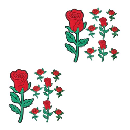 HOMSFOU 2 Sätze Teiliges Rosenblumen Patch Zum Aufnähen Für Diy Kleidung Applikationen Für Nähprojekte Langlebig Für Mode Accessoires 9 Stück * 2 von HOMSFOU