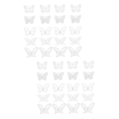 HOMSFOU 2 Sätze Teiliges Schmetterling Stickapplikationen Organza Hohlgestickt Einlagig Diy Hochzeitskleid Dekoration Kleidungsschmuck Für Vintage Brautmode Und Handarbeiten 50 Stück * 2 von HOMSFOU