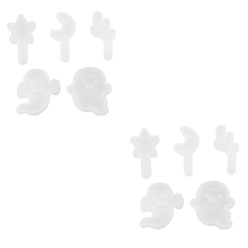 HOMSFOU 2 Sätze Teiliges Silikonform Für Diy Epoxidharz Kristall Geist Mond Stern Für Halloween Und Vielseitig Für Verschiedene Gießmaterialien 5 Stück * 2 von HOMSFOU